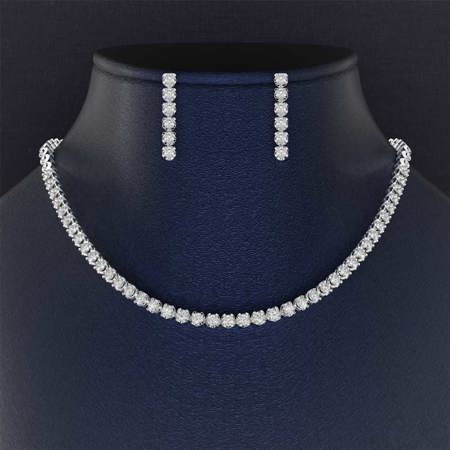 Sparkle Line Tennis Diamond Jewelry Set